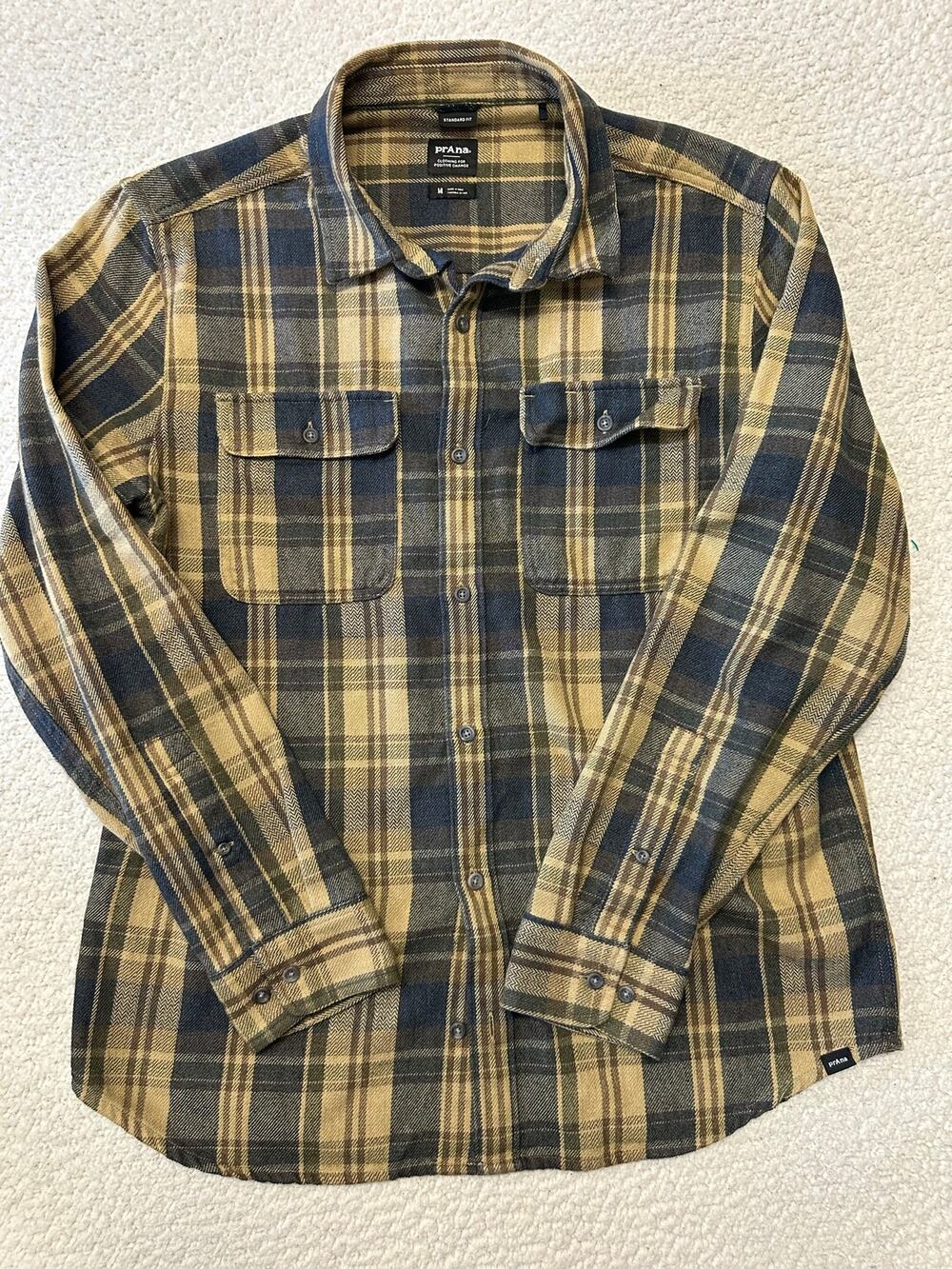 PrAna Mens Westbrook Flannel Shirt Medium